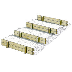 escalier exterieur avec rondin de bois