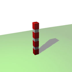 Borne carrée de balisage à 3 bandes blanches rétro-réfléchissantes - Solution Pin