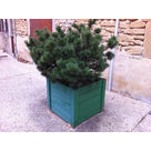 Jardinière en Châtaignier lasurée vertes Jardinière en Châtaignier lasurée vertes