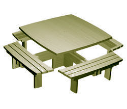 Table carrée quatre bancs Gamme "Style" - Solution Pin
