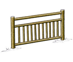 Eléments de clôture haute à barreaux (3 lisses) - Solution Pin