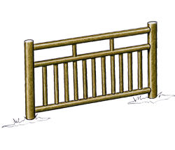 Eléments de clôture haute à barreaux (3 lisses) - Solution Pin