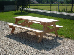 Table Pique-nique à Fixer - Mélèze Naturel