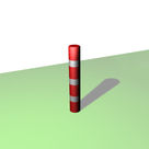  Borne ronde de balisage à 3 bandes blanches rétro-réfléchissantes - Solution Pin