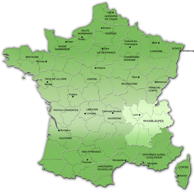 Carte Implantation france