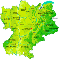 Carte Rhône Alpes